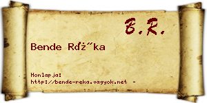 Bende Réka névjegykártya